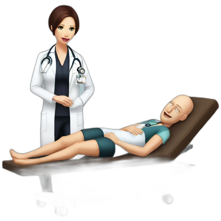 Johnny sins as a doctor healing a lying down Gianna Michaels emoji