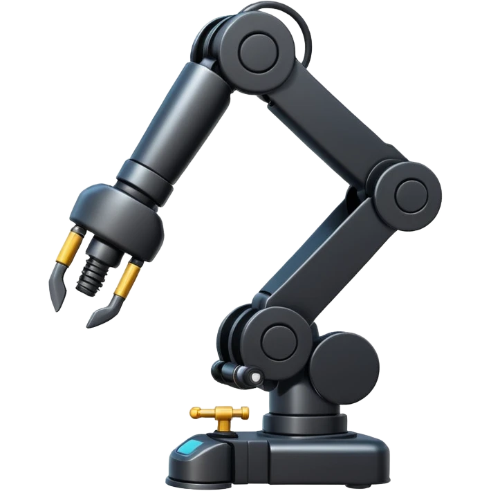 automated balck robotic arm emoji