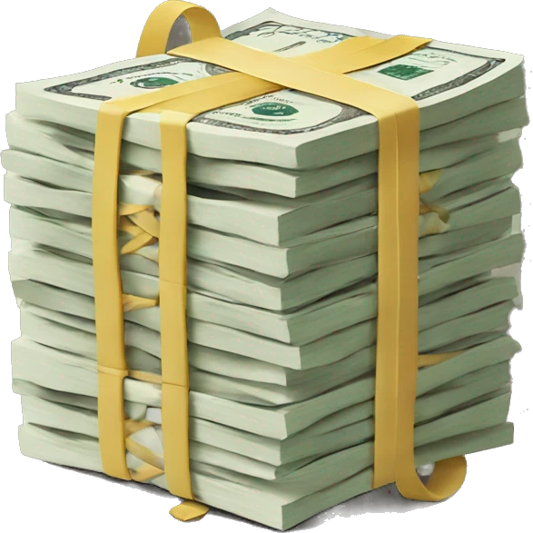 Rubber band stacks of money emoji