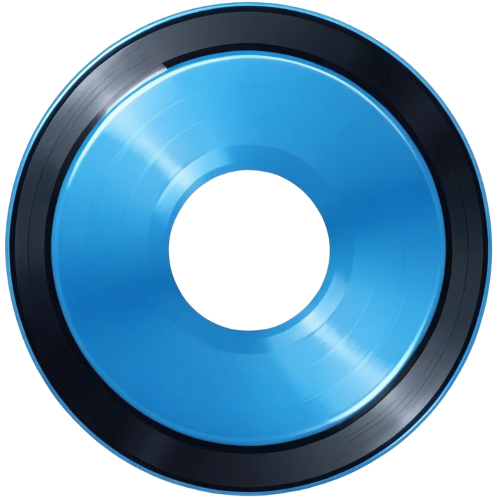 all blue Vinyl Record black inner circle  emoji