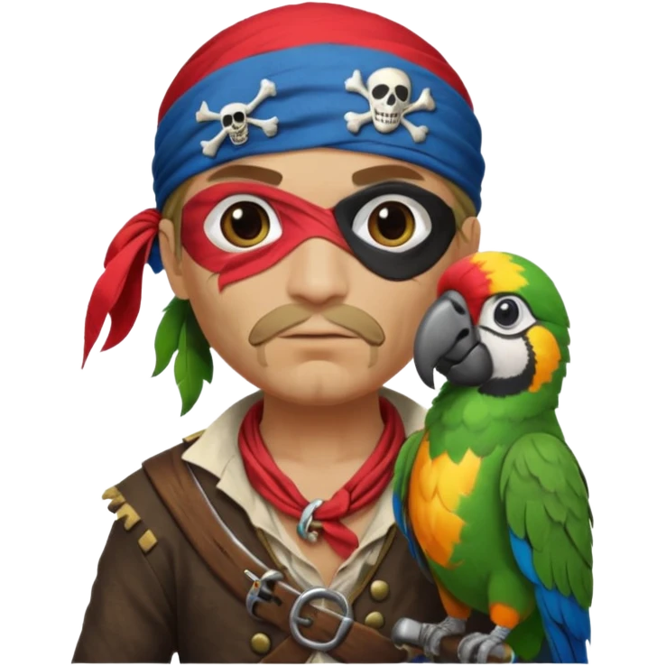 pirate and parrot emoji
