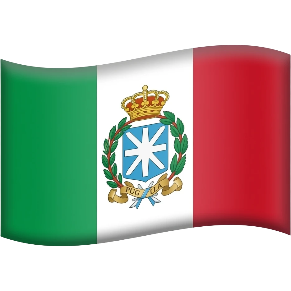 Crea una bandiera rettangolare con il logo della bandiera della puglia emoji