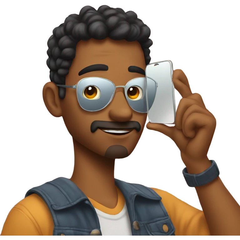 cool guy taking mirror selfie emoji
