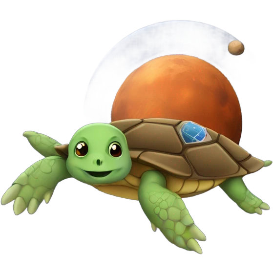 turtle flying to mars emoji