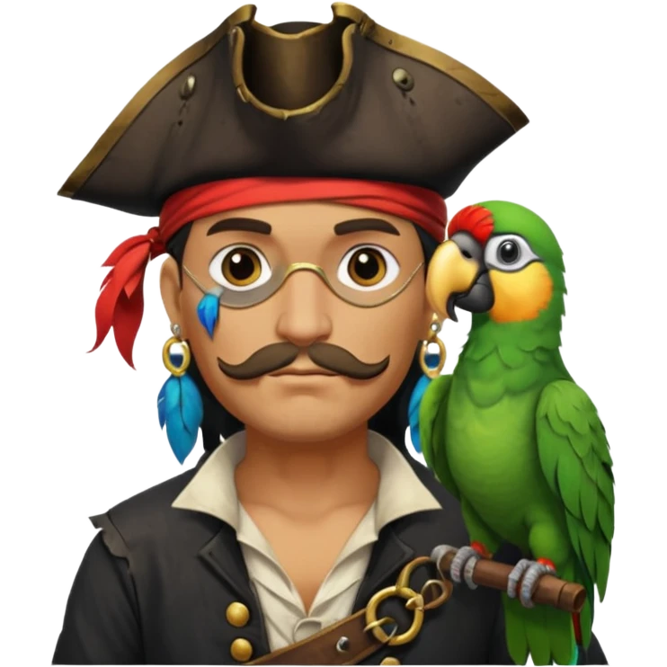 pirate and parrot emoji