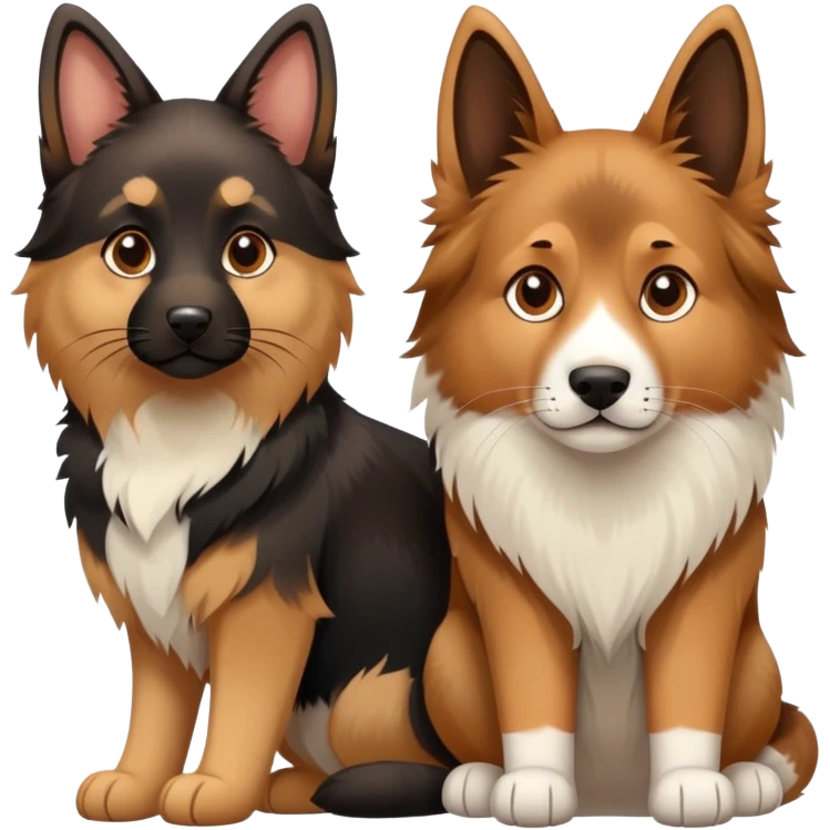 German shepherd and Norwegian forest cat  emoji