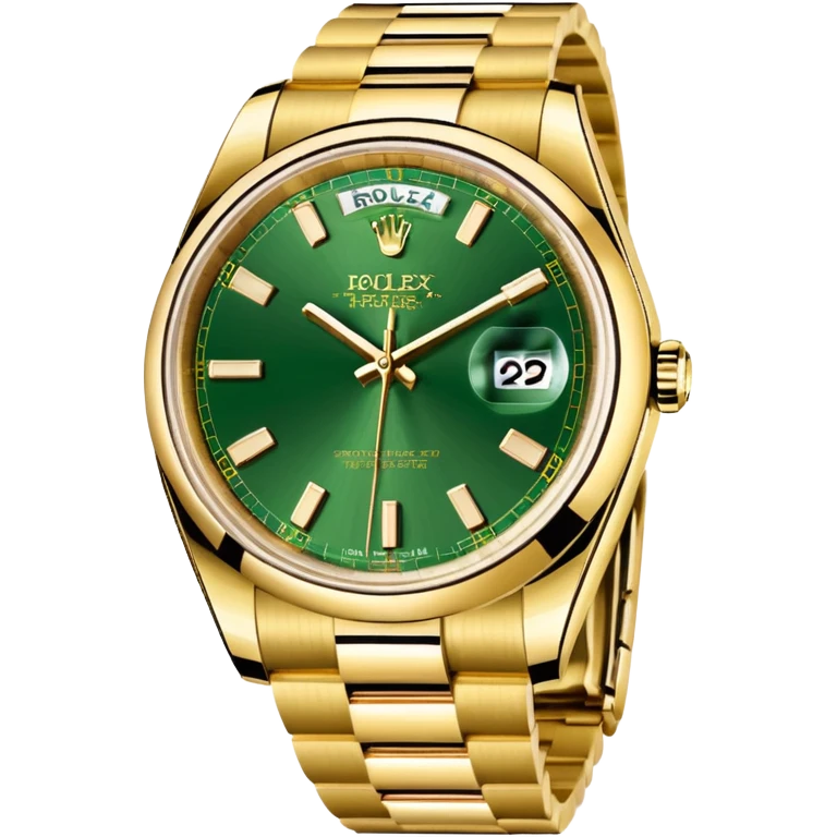 Rolex day date gold green dial emoji