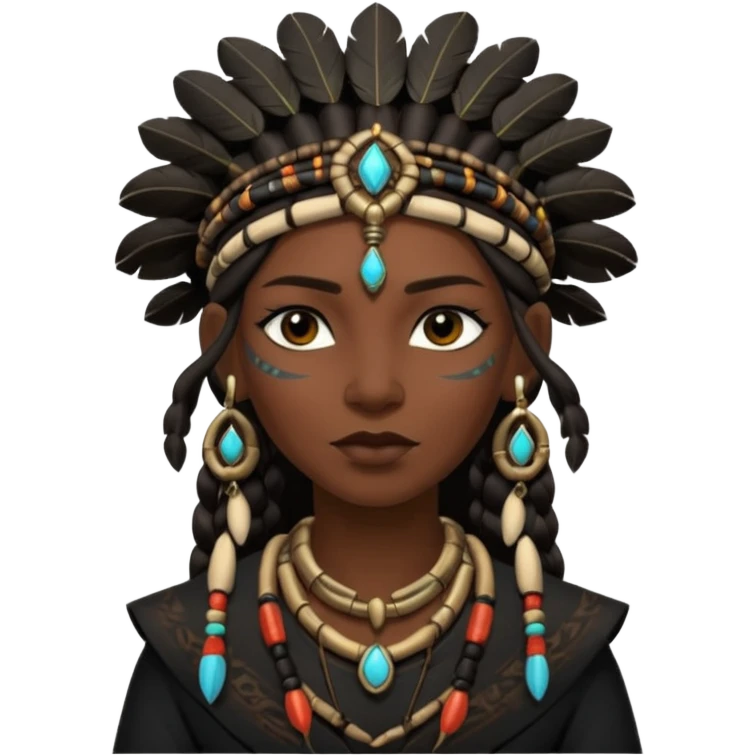 shaman woman in black clothes emoji