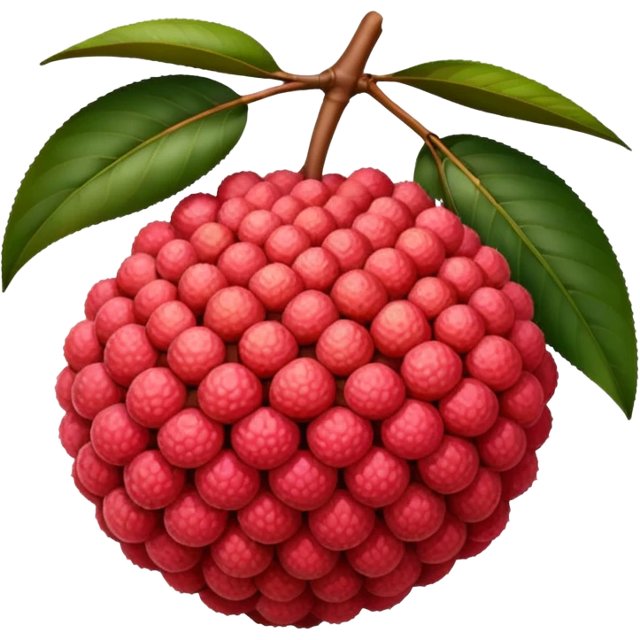  Lychee: Lychee (or Litchi) is a sweet, tropical fruit from China with bumpy red skin, white translucent flesh, and a large seed,  emoji