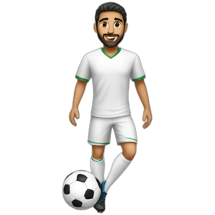 Arab guy playing soccer emoji