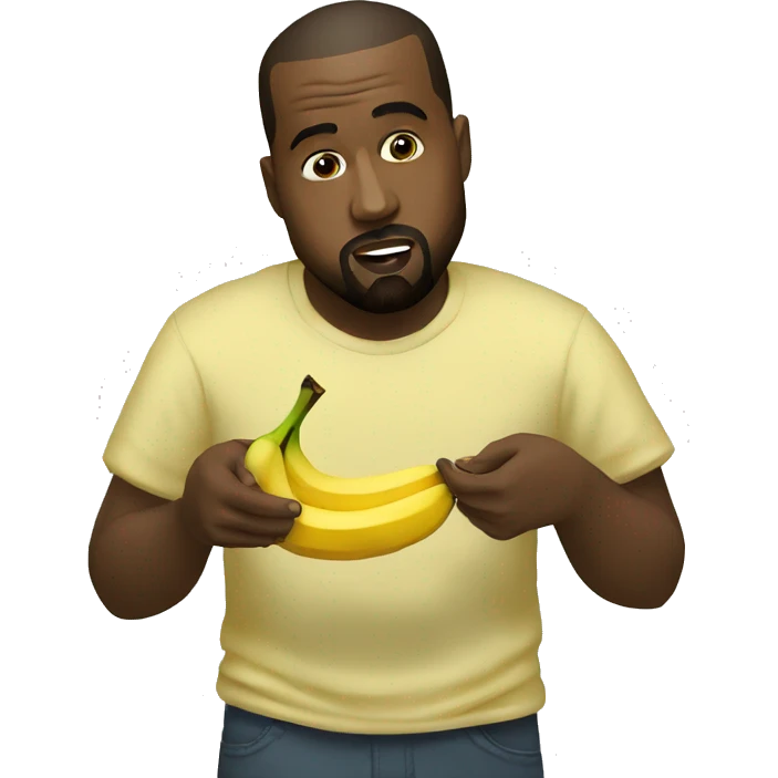 Kanye West eating banana emoji