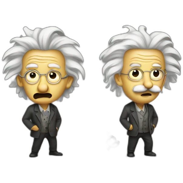 Einstein fighting schrodinger emoji