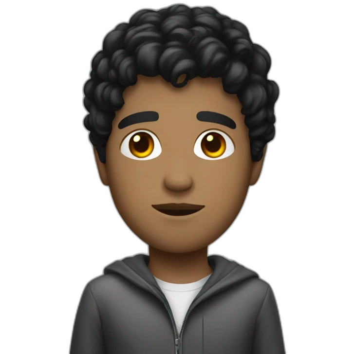 young white guy, black hair, science fiction emoji