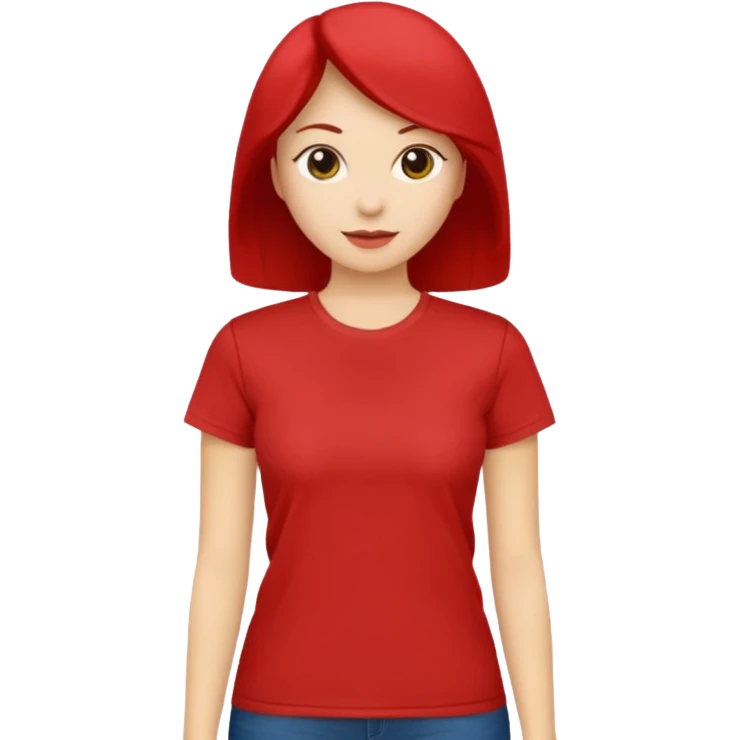 red women's T-shirt emoji