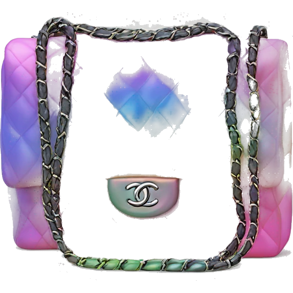 Iridescent gradient hue Chanel bag emoji
