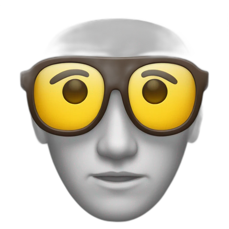Emoji avec des lunettes étant sérieux emoji