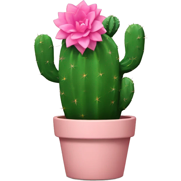 Create a cactus that is pink instead of green and in a beige planter emoji