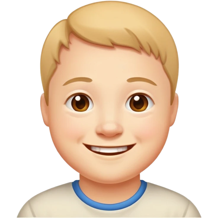A friendly person with Down syndrome smiling emoji