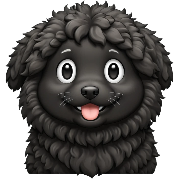 Black doodle dog emoji