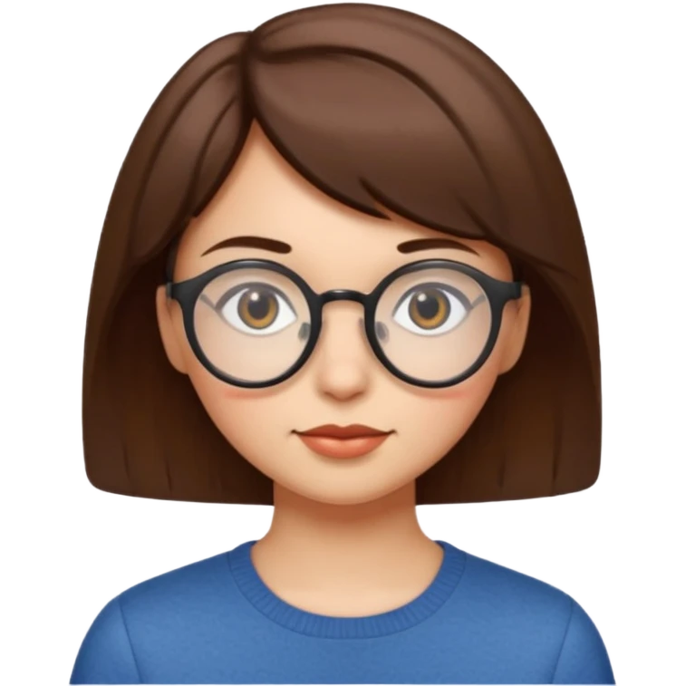 female short hair and round glasses emoji