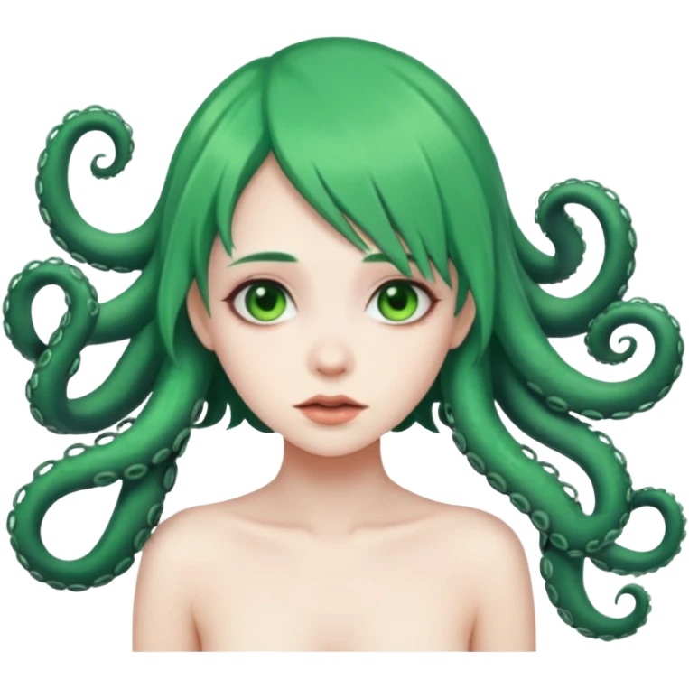 nude girl with green hair double penetrated from tentacles emoji