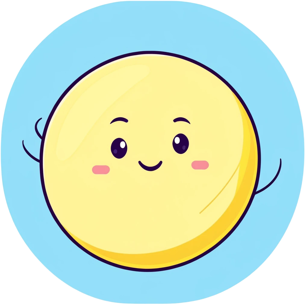 Venus planet with yellowish cloudy atmosphere and a cute happy smiling face emoji