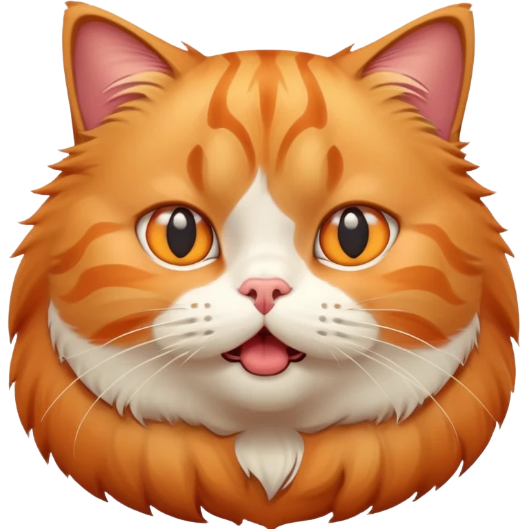 Chunky cat with surprised expression emoji