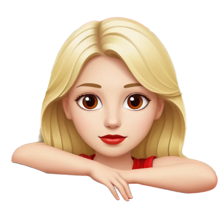 blonde beauty girl on red merce emoji