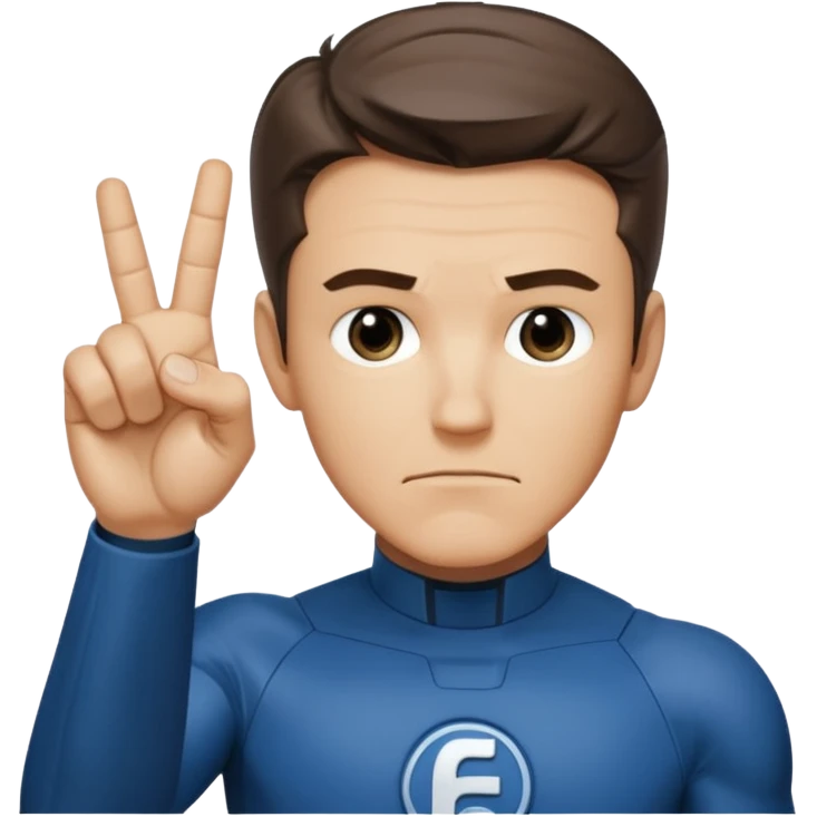 Reed Richard’s from the Fantastic 4 holding up 4 fingers thumb down out in front of himself  emoji