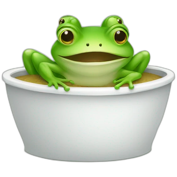 a frog feeling safe emoji