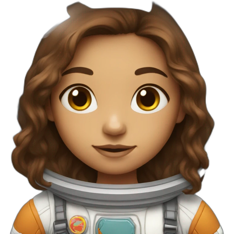 girl in spacesuit with long brown hair emoji