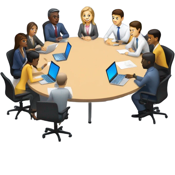 group discussion in a modern office emoji