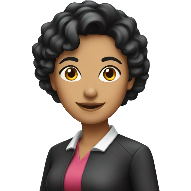 Latin woman teacher black hair with congratulations emoji