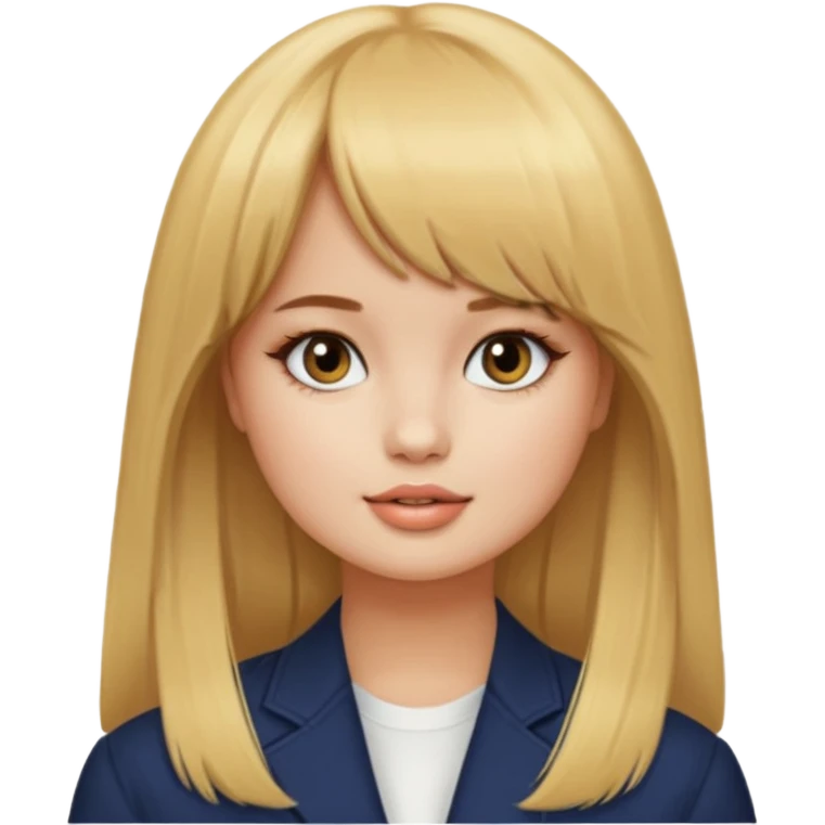 Debby Ryan (golden blonde hair with straight bangs) emoji