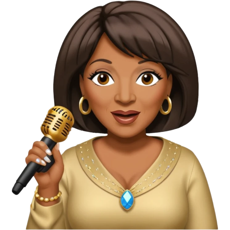 Patti LaBelle with dark brown hair emoji
