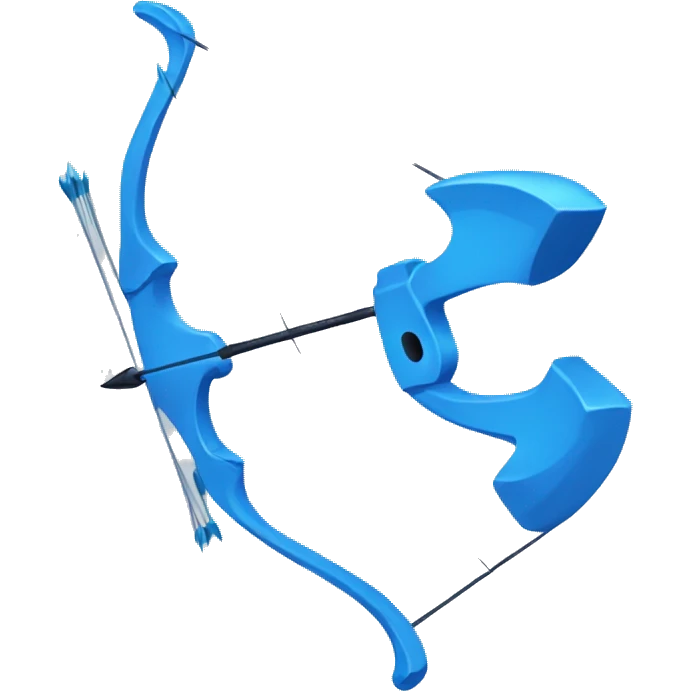 blue color cartoony archery bow emoji
