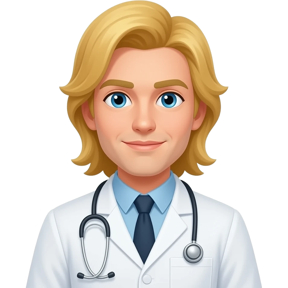 male, lab tech, blonde, long-hair emoji