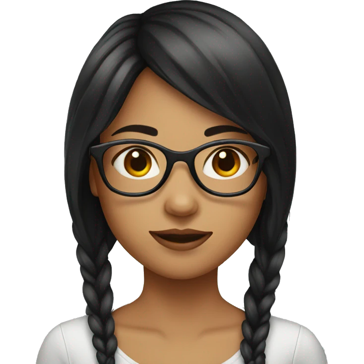 A girl with black and red hair and wearing a glasses  emoji