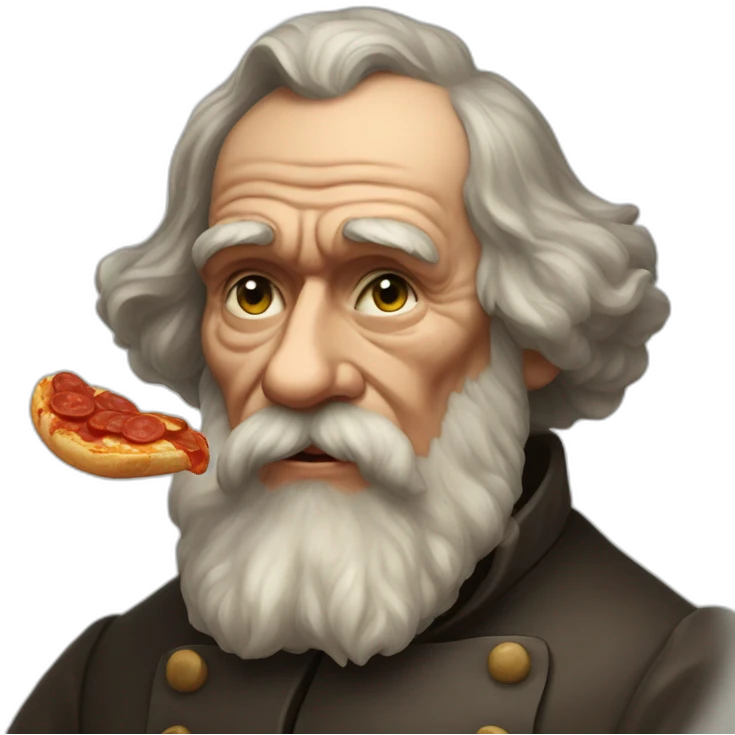 leo tolstoy eating pepperoni emoji