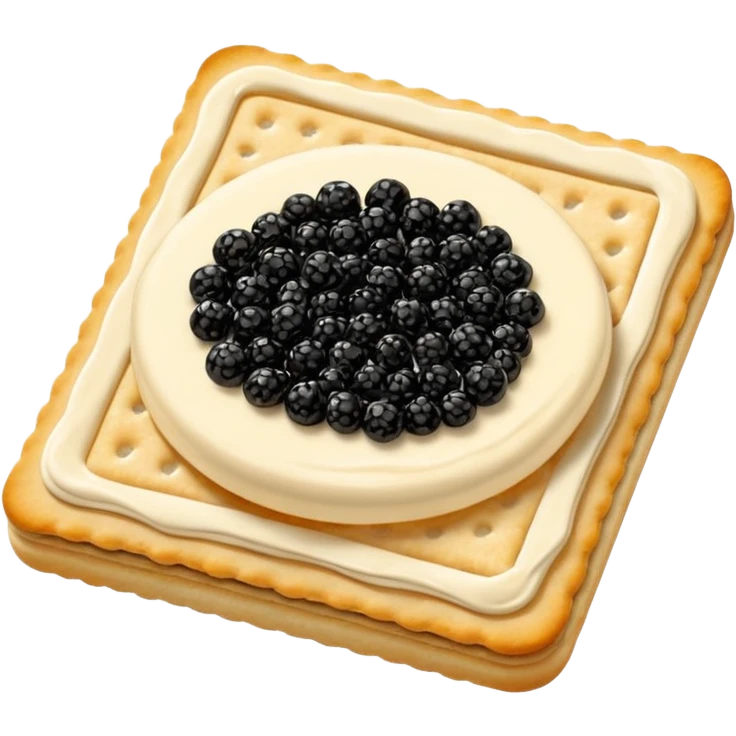 Black Caviar on a cracker with cream emoji