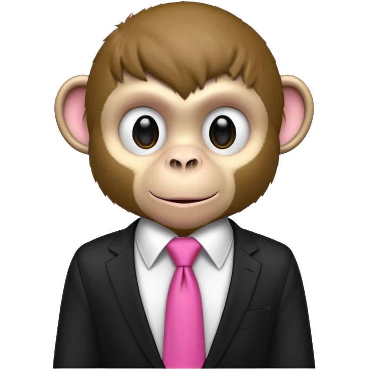  monkey with black shirt,pink tie emoji