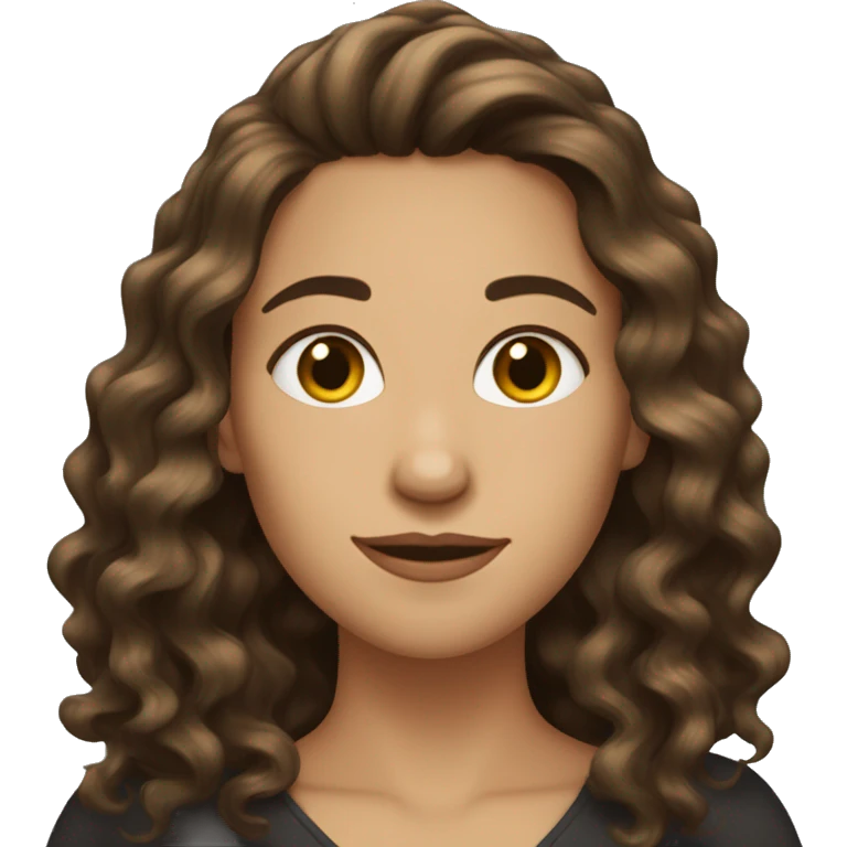 She-brunette-wavy hair-Featureless emoji