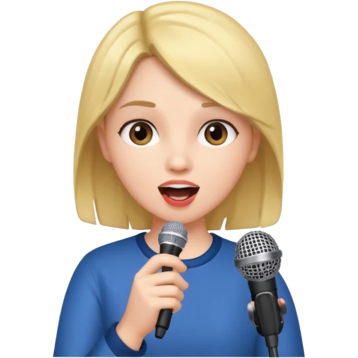 GIRL SINGING A SONG, HOLDING THE MIKE IN HAND emoji