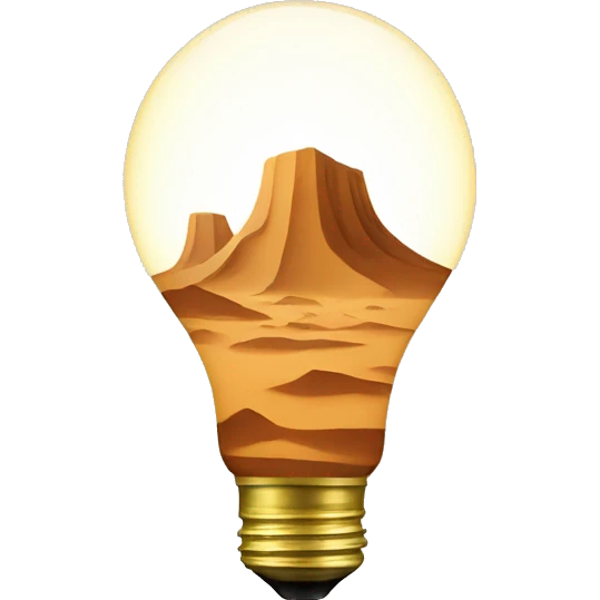 light bulb with desert emoji
