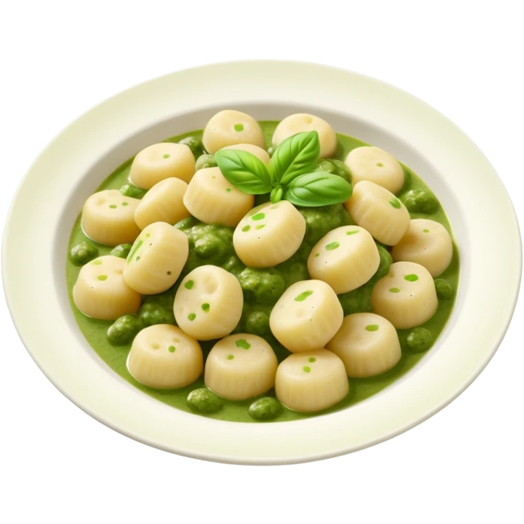 gnocchi covered in green sauce  emoji