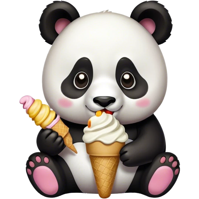 Panda eating ice cream emoji