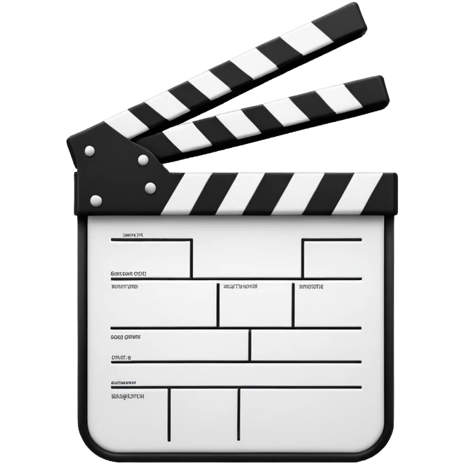 ultra simplified movie clapper, just two rectangles and a line, stripped of all details, pure geometric abstraction emoji
