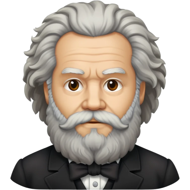 headshot of Karl Marx with full beard and wild hair, no glasses emoji
