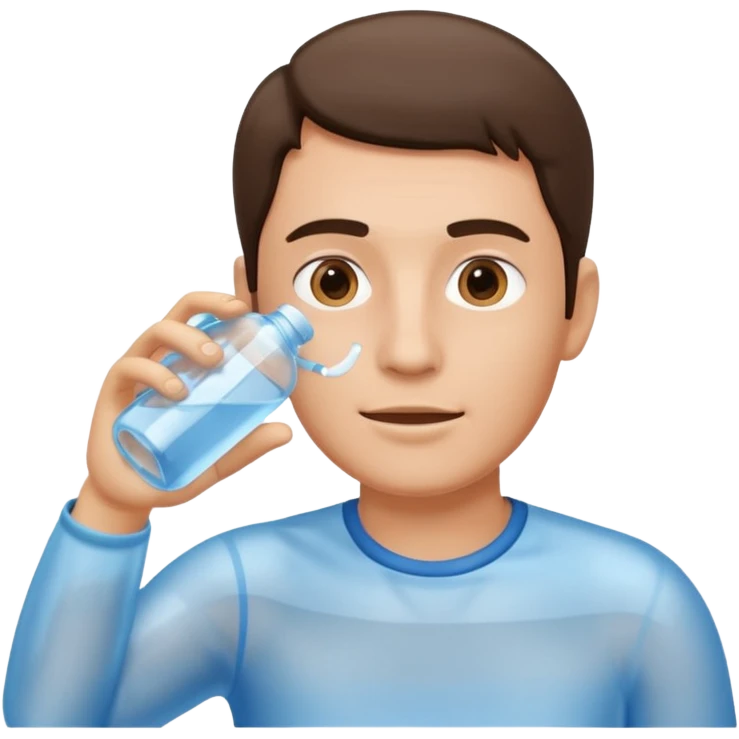 man drinking water from a bottle emoji