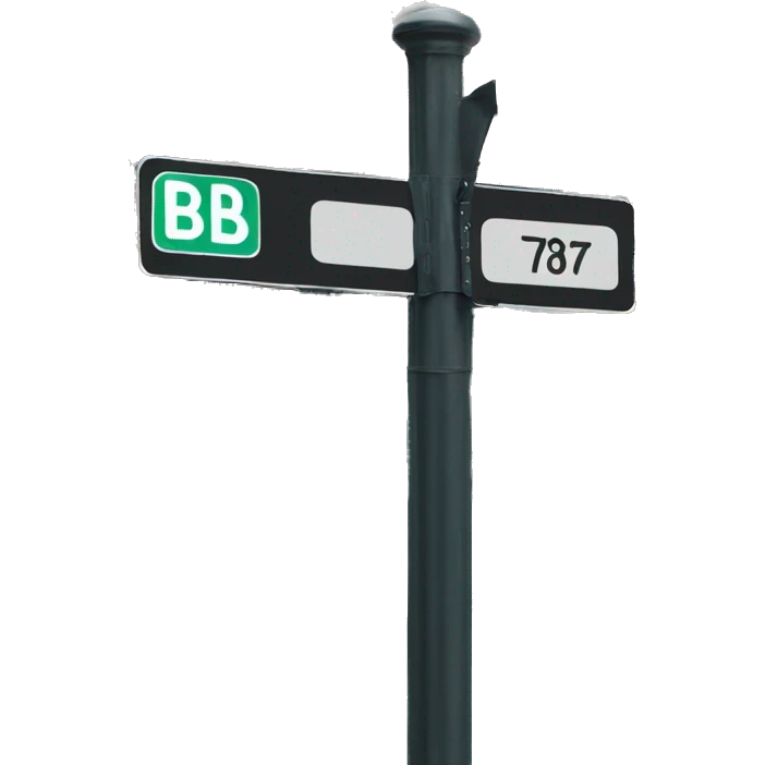 CROSS street sign saying bb7 emoji